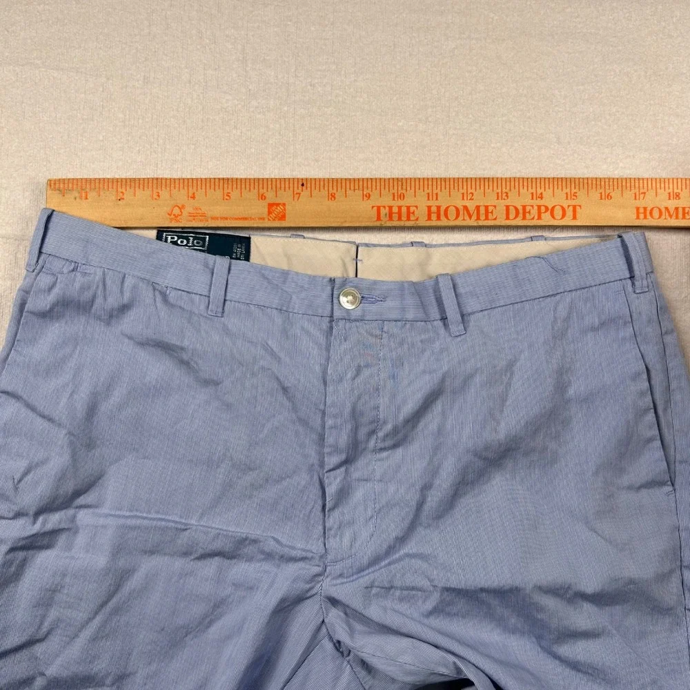 Polo Ralph Lauren Shorts Mens 35 Blue Slim GI Fit Cotton Lightweight Pinstripe